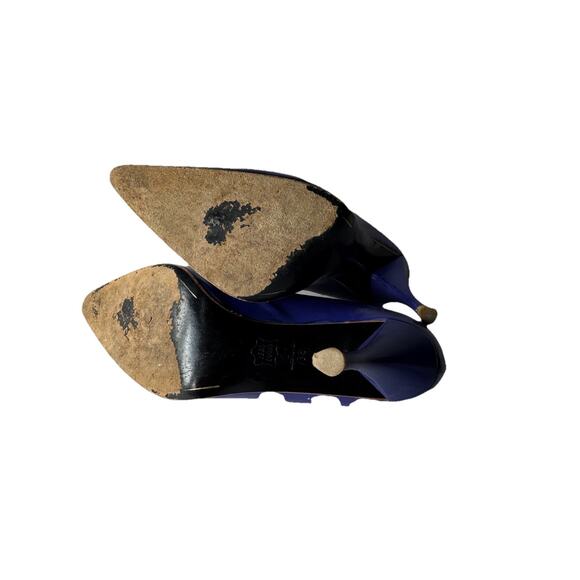 Vtg Charles Jourdan US 8 EU 38 Purple Pumps Leather Heels 80s New Years Eve Glam - Picture 10 of 12